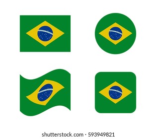 set 4 flags of brazil