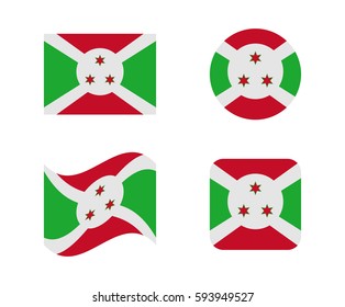 set 4 flags of burundi