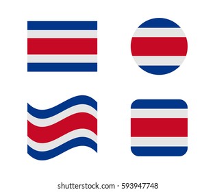 set 4 flags of costa rica