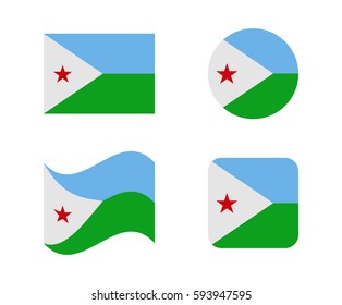 set 4 flags of djibouti