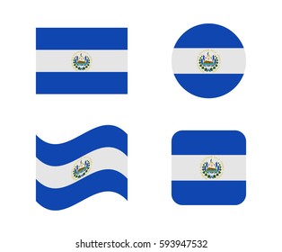 set 4 flags of el salvador