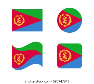 set 4 flags of eritrea