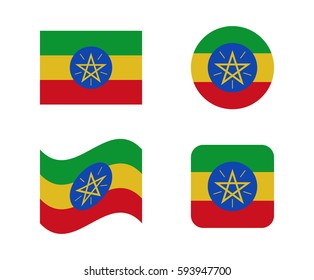 set 4 flags of ethiopia
