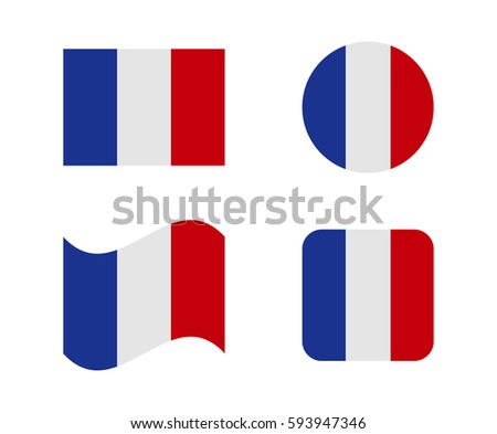 set 4 flags of france