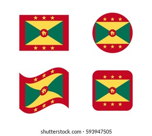 set 4 flags of grenada