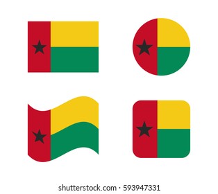 set 4 flags of guinea bissau