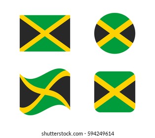 set 4 flags of jamaica