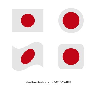 set 4 flags of japan
