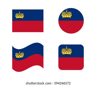 set 4 flags of liechtenstein