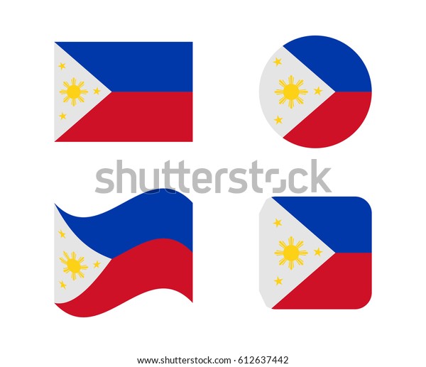 フィリピン国旗を4つセットする のベクター画像素材 ロイヤリティフリー