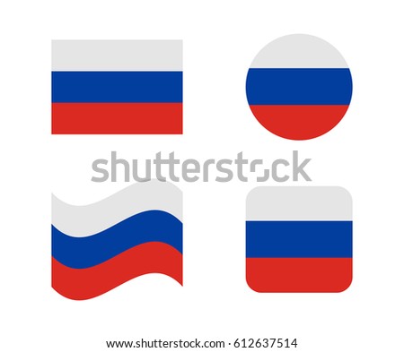 set 4 flags of russia