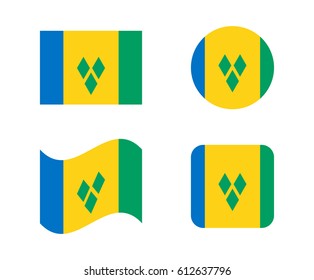 set 4 flags of saint vicent