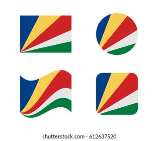 set 4 flags of seychelles