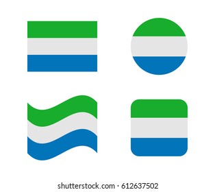 set 4 flags of sierra leone