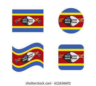 set 4 flags of swaziland