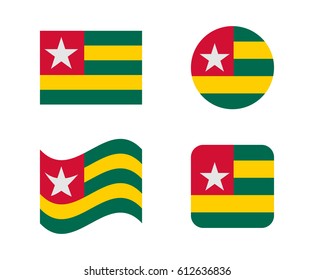 set 4 flags of togo