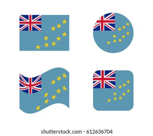 set 4 flags of tuvalu
