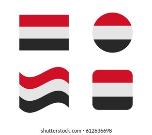 set 4 flags of yemen