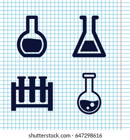 Set of 4 flask filled icons 