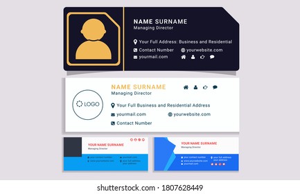 Set of 4 Flat and Modern Email Signature Templates