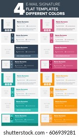 Conjunto de 4 modelos simples e modernos de assinatura de e-mail