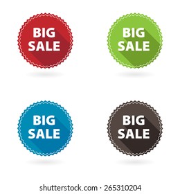 Set of 4 flat star buttons. Big sale.