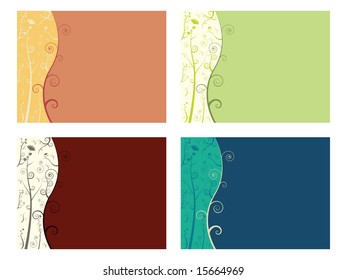 Set of 4 floral backgrounds