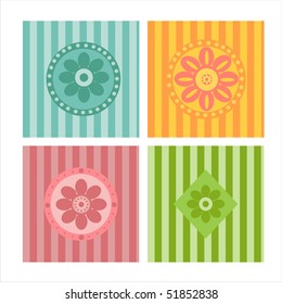 set of 4 floral backgrounds