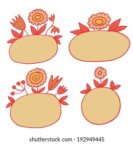 Set of 4 floral frames