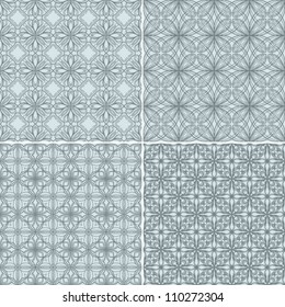 Set of 4 floral seamless patterns