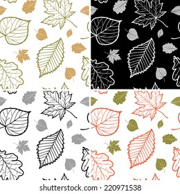 Set of 4 floral seamless patterns.