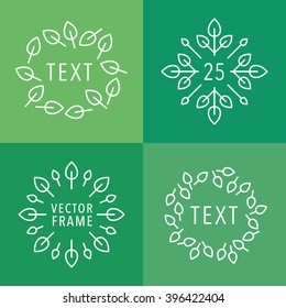 Set of 4 Frame Leaves, flat, lines