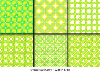 Set Of 4 Geometric Pattern, Floral Lace Geometric Ornament. Ethnic Beautiful Ornament. Vector Illustration. For Greeting Cards, Invitations, Cover Book, Fabric, Scrapbooks.
