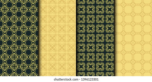 Set of 4 geometric geometric pattern. Modern design. Vector illustration.