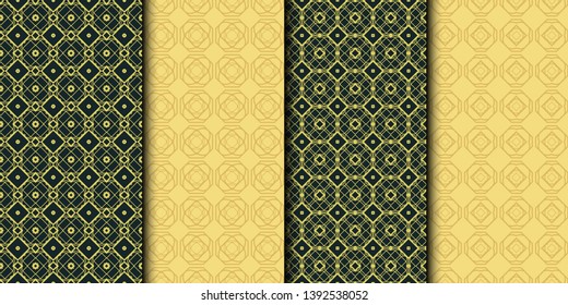 Set of 4 geometric seamless geometric pattern. Modern design. Vector illustration.