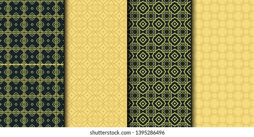 Set of 4 geometric seamless geometric pattern. Modern design. Vector illustration.