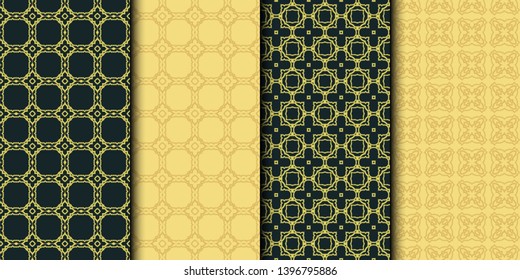 Set of 4 geometric seamless geometric pattern. Modern design. Vector illustration.