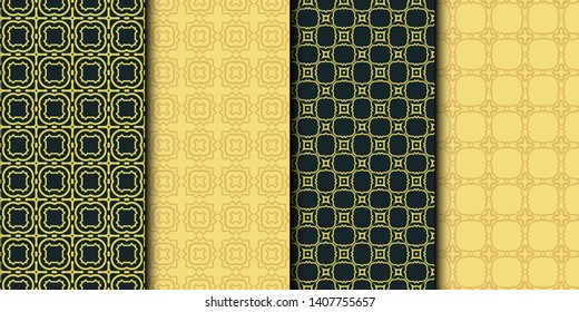 Set of 4 geometric seamless geometric pattern. Modern design. Vector illustration.