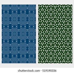 set of 4 geometry seamless pattern. abstract floral ornament. vector illustration. For design, wallpaper, background fills, card, banner. color