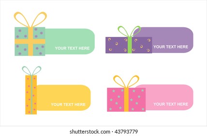 set of 4 gifts banners