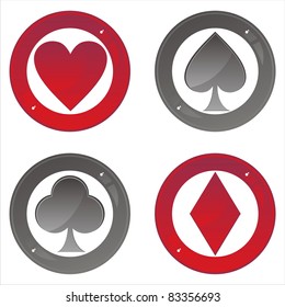 set of 4 glossy casino signs