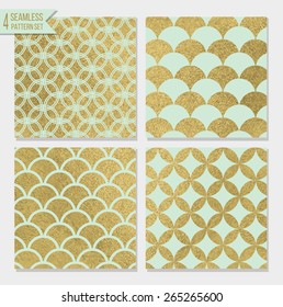 Set of 4 gold seamless patterns
