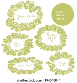 Set of 4 green abstract frames
