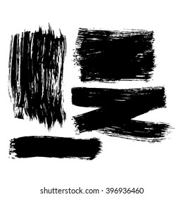 Set of 4 grunge black abstract textured vector shapes. Vector design grunge elements. Vector abstract background. Vector abstract shapes. Vintage vector stains. Retro vector shapes.