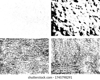 Set of 4 grunge nature textures (black & white)