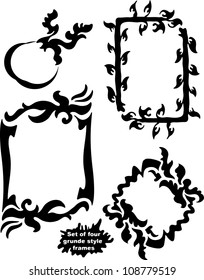 Set of 4 grunge style frames.