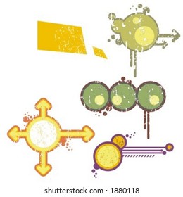 Un conjunto de 4 elementos de diseño urbano y granulado. Revisa mi portafolio para ver muchas más imágenes de esta serie.