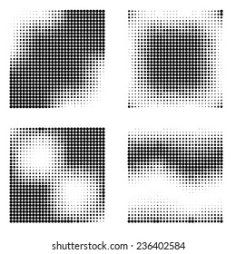 Set of 4 halftones. Vector illustration.