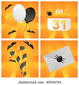 set of 4 halloween backgrounds