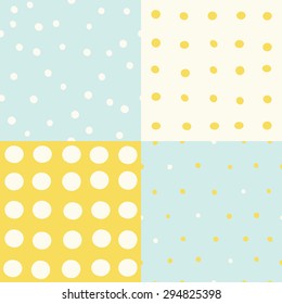 Set of 4 hand drawn cute seamless patterns